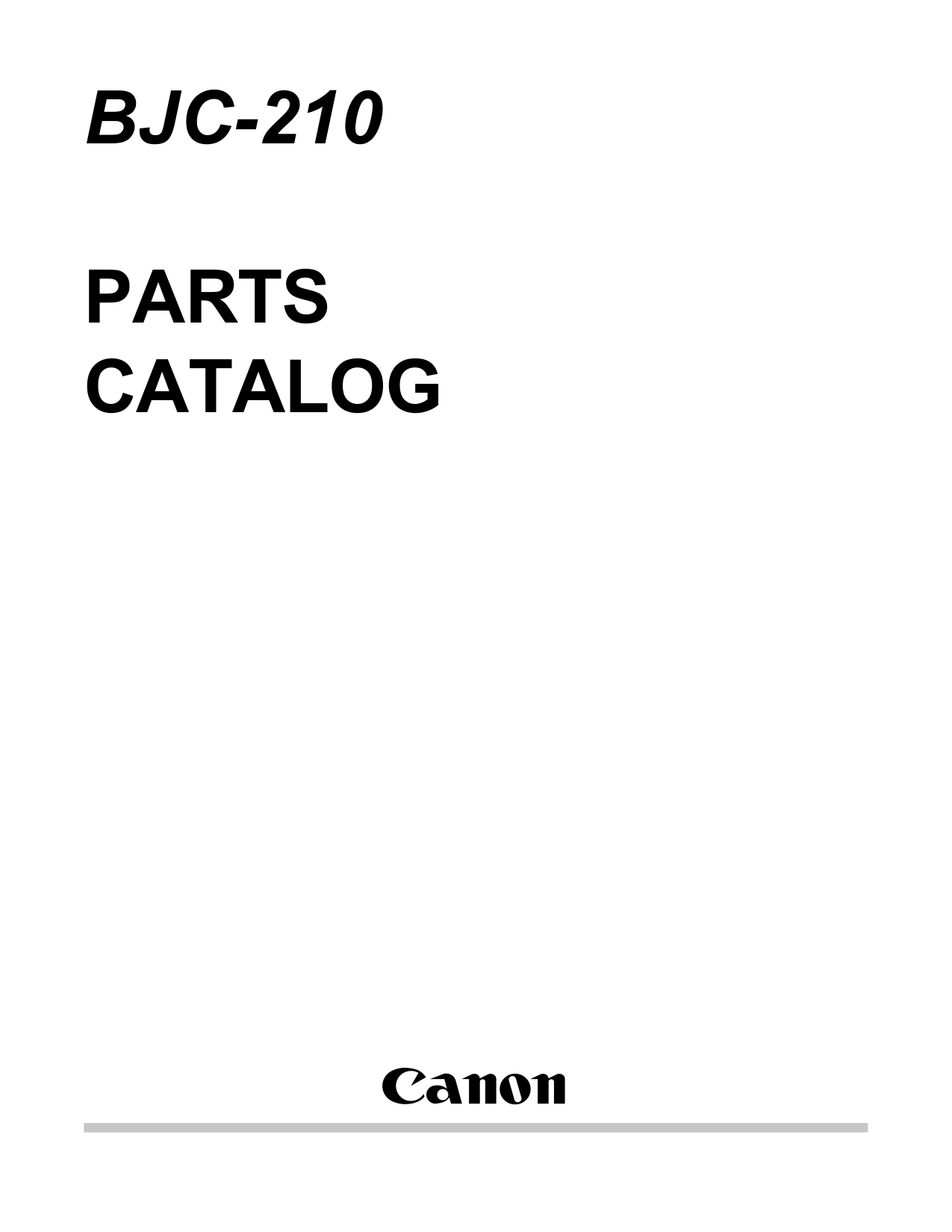 Canon BubbleJet BJC-210 Parts Catalog Manual-1